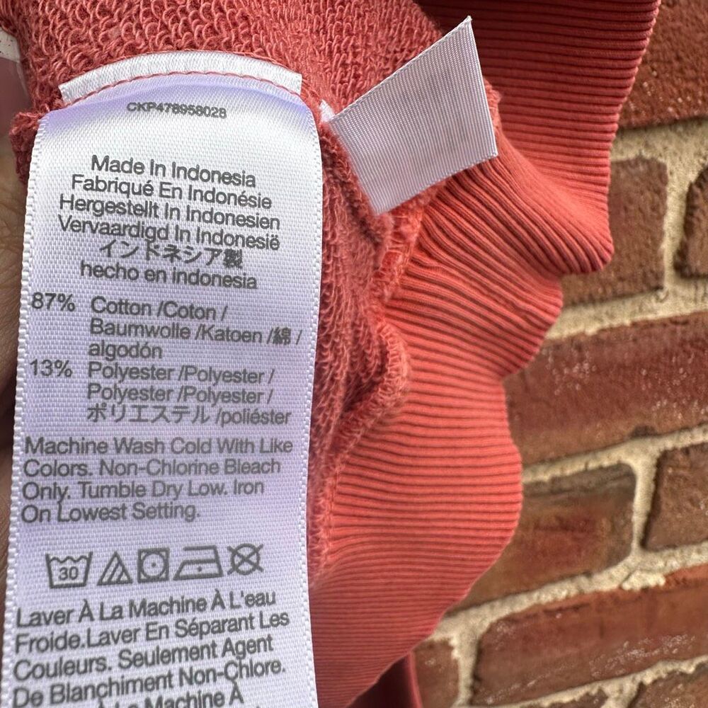 Madewell Raglan Crewneck Sweatshirt Wild Poppy Women’s XL NEW - Picture 6 of 8
